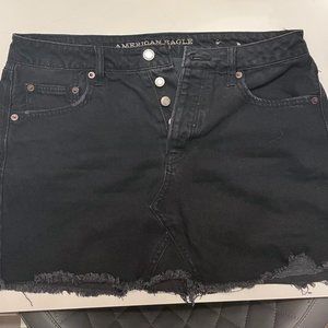 American Eagle Black Mini Jean Skirt Size 10